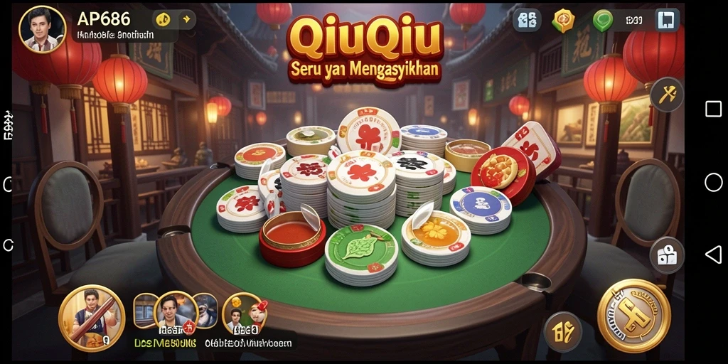 Screenshot AP686 menampilkan gameplay QiuQiu yang seru dan mendebarkan.