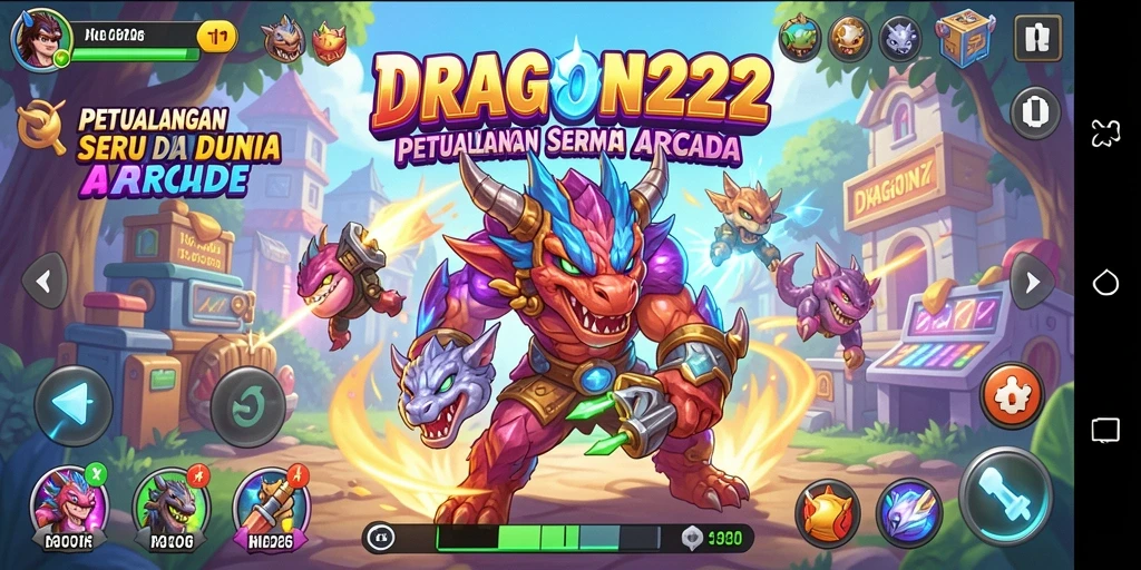 Screenshot menunjukkan aksi seru gameplay arcade di DRAGON222.