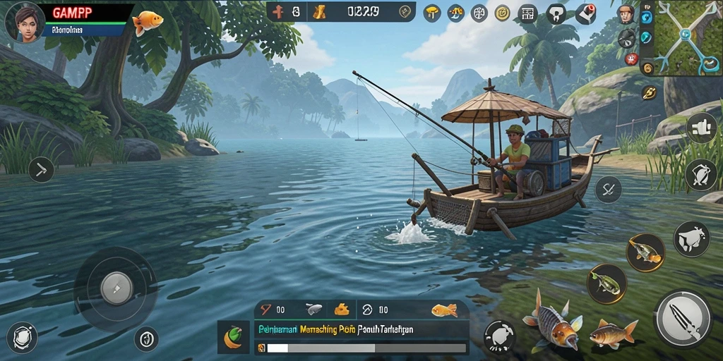 Tangkapan ikan besar dalam gameplay GAMERP yang penuh warna.