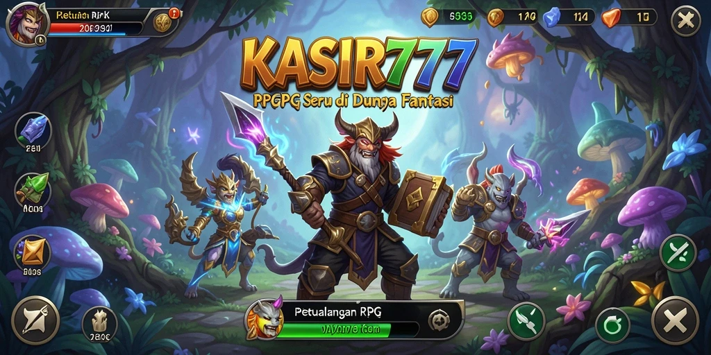 Screenshot KASIR777 menampilkan aksi pertempuran karakter RPG yang mendebarkan.
