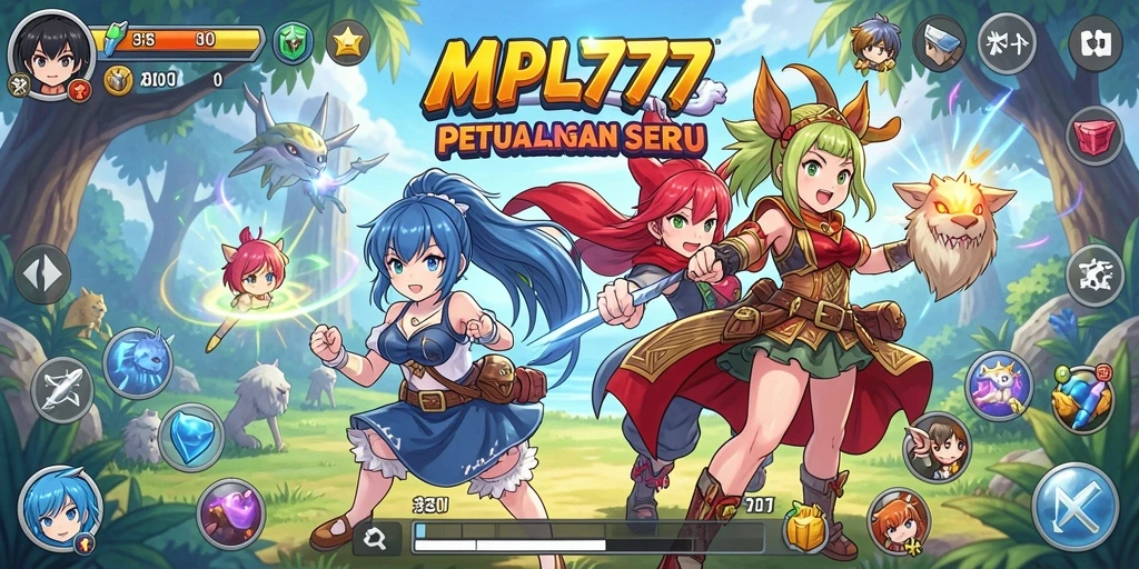 Tampilan layar utama gameplay MPL777 dengan karakter anime yang menarik.