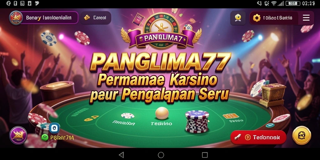 Tangkapan layar permainan PANGLIMA77 menampilkan aksi seru di meja kasino.