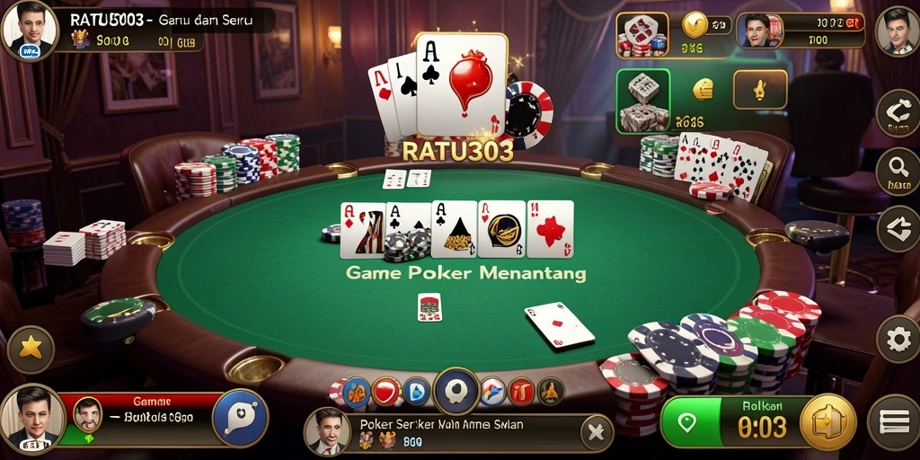 Tampilan gameplay seru dalam RATU303 saat bermain Poker.